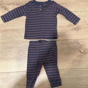 Carter's Navy and Red Striped Kids Pajama Set